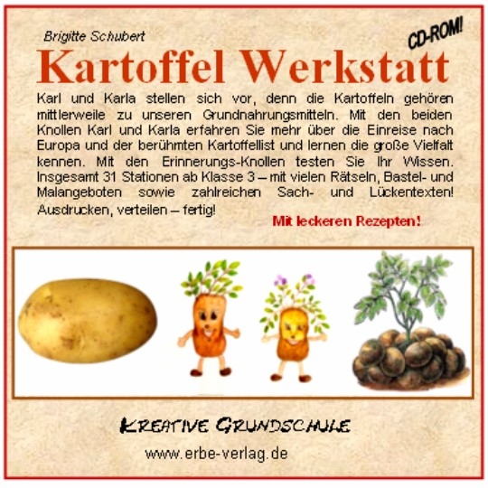Kartoffel Werkstatt Arbeitsblätter Grundschule Unterrichtsmaterial